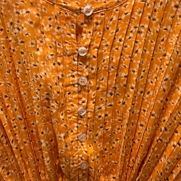 Free People marigold/yellow and floral boho flowy mini dress. - Picture 11 of 14